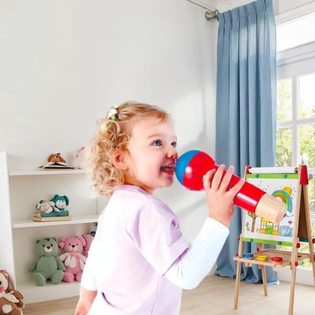 Alt view image 2 of 7 - Mighty Echo Microphone | Battery-Free Voice Amplifying Microphone Toy for Kids 1 Year & Up, Red, Model Number: E0337