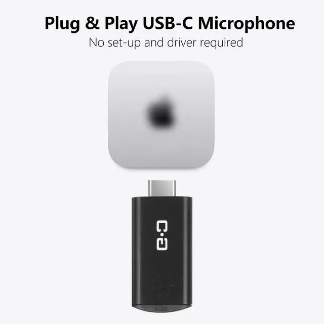 Alt view image 2 of 6 - USB C Mini Microphone for Mac mini M4/M4 Pro & MacBook | Plug-and-Play Condenser Mic, Compact & Portable, Clear Audio for Work & Study