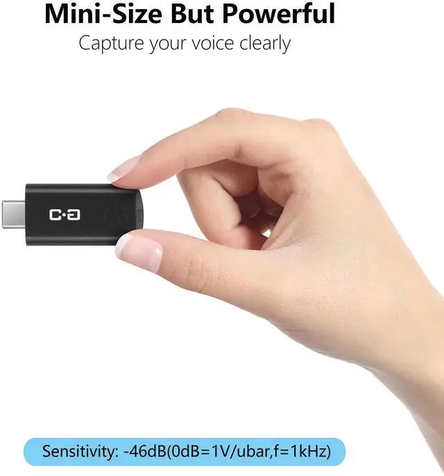 Alt view image 3 of 6 - USB C Mini Microphone for Mac mini M4/M4 Pro & MacBook | Plug-and-Play Condenser Mic, Compact & Portable, Clear Audio for Work & Study