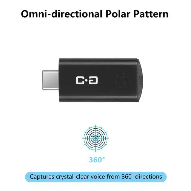 Alt view image 4 of 6 - USB C Mini Microphone for Mac mini M4/M4 Pro & MacBook | Plug-and-Play Condenser Mic, Compact & Portable, Clear Audio for Work & Study