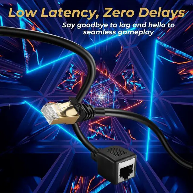 Alt view image 3 of 7 - Ethernet Cable Extension Extender (10FT) - Cat7 Cat6 Cat5e Cat5 LAN RJ45 Female to Male Network Wiring Connector Plug Patch Wire - Ethernet Cord Extender for Router Modem Smart TV Computer Laptop