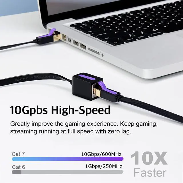 Alt view image 2 of 7 - Ethernet Cable Cat7 Ethernet Extension Cable,10Gbps High Speed Network LAN RJ45 Shielded Extension Cord, Ethernet Patch Cord Male to Female Connector Support Cat6A /Cat6 /Cat5E /Cat5 (26 FT)