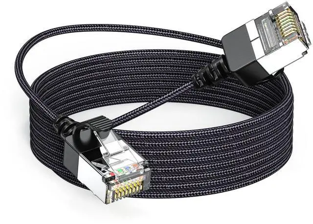 Main image of Slim Cat 6 Ethernet Cable 20FT,RJ45 Cat6A Outdoor&Indoor Ethernet Patch Cable,Nylon Braided High Speed Cat 6a LAN Network Cable for Modem/Router/Gaming/PC,Black