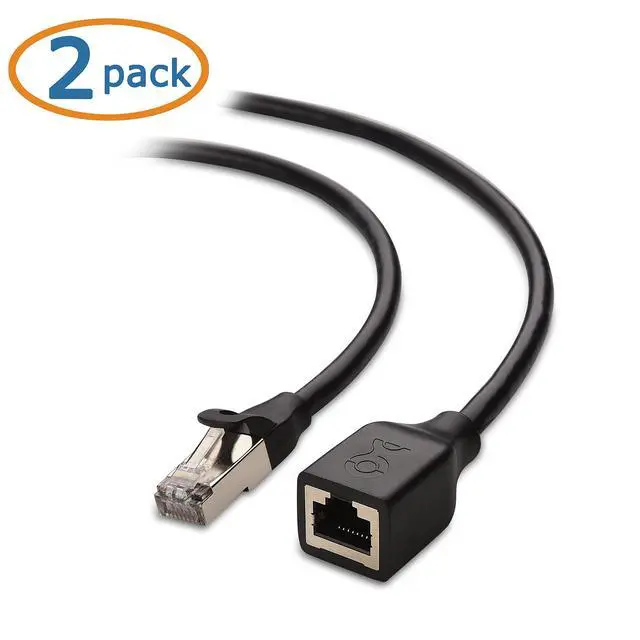 Alt view image 2 of 4 - 10Gbps 2-Pack Shielded Cat 6 Ethernet Extension Cable - 6ft (Shielded Ethernet Extender, Cat6 Extension Cable)