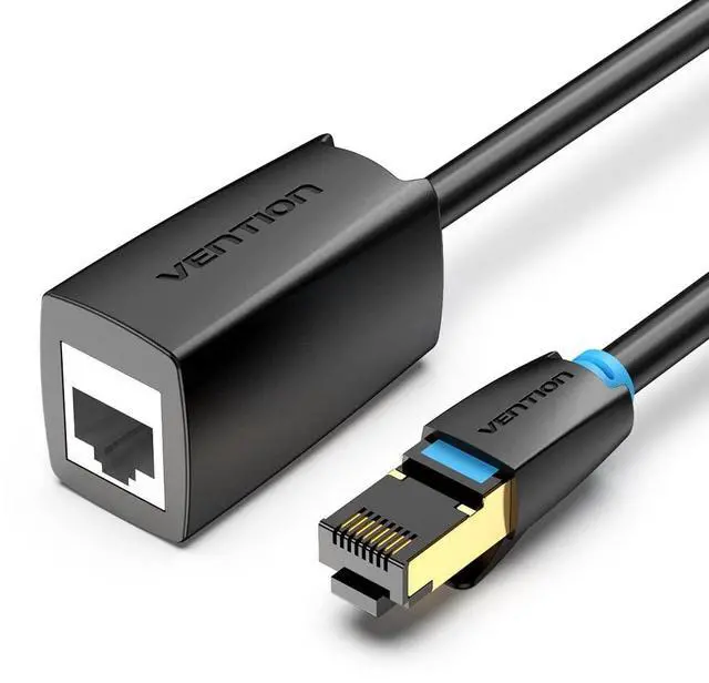 Main image of Cat 8 Ethernet Extension Cable 6.6FT 40Gbps LAN Cable Extender Cat8 FTP Ethernet Patch Internet Cable Shielded RJ45 Male to Female Connector for Computer PC Laptop Smart TV