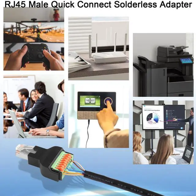 Alt view image 5 of 6 - RJ45 Male Quick Connect Solderless Adapter RJ45 Male to 8Pin Crimp Terminal Network Connector RJ45 Spring Crimp Terminal Plug, for Quick Field Installation of CAT6A Ethernet Patch Cable