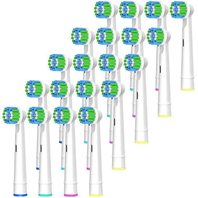 Main image of Replacement Toothbrush Heads Compatible with Braun Oral B, 20 Pack Professional Electric Brush Heads for Oral B Replacement Heads Refill Pro 1000/1500/4000/7000/8000/9600 Etc.