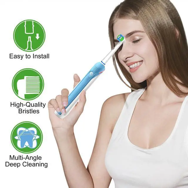 Alt view image 3 of 7 - Replacement Toothbrush Heads Compatible with Braun Oral B, 20 Pack Professional Electric Brush Heads for Oral B Replacement Heads Refill Pro 1000/1500/4000/7000/8000/9600 Etc.