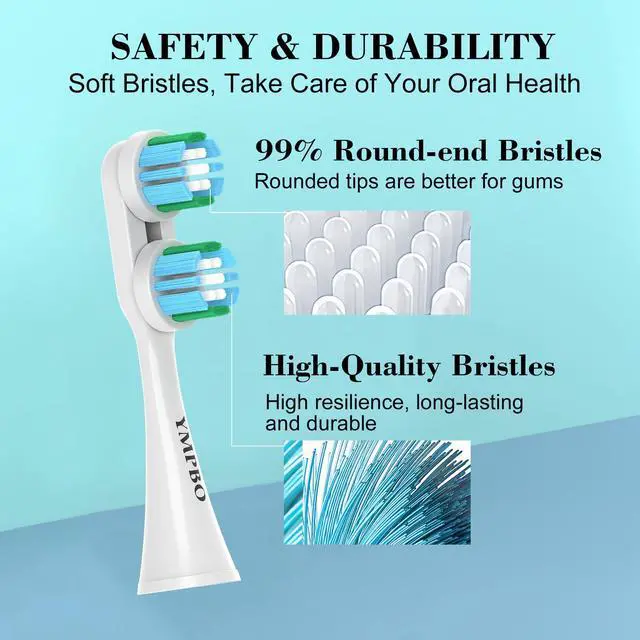 Alt view image 5 of 6 - Replacement Heads Compatible with Spinbrush Electric Powered Toothbrush Adults, 10 Pack Brush Head Replacement Refill, Green+Blue