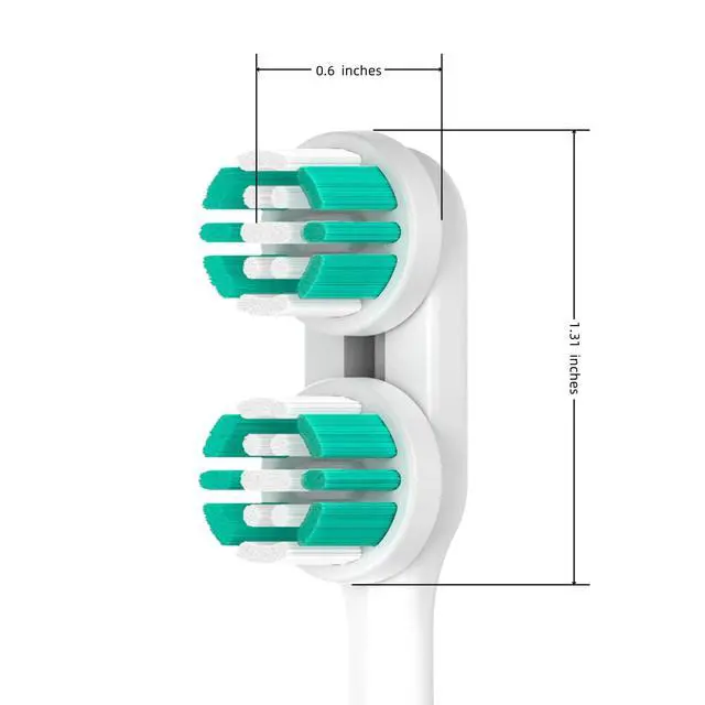 Alt view image 6 of 6 - Replacement Heads Compatible with Spinbrush Electric Powered Toothbrush Adults, 10 Pack Brush Head Replacement Refill, Green+Blue