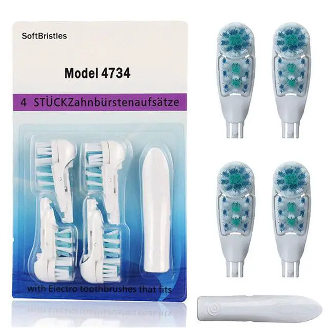 Alt view image 2 of 7 - 4/8/16 Pcs Electric Toothbrush Ora B Replacement Heads Sensitive Dual Clean Rotating Sets Fit for Braun Oral B Cross Action Power 4732 3733 4734 (8)