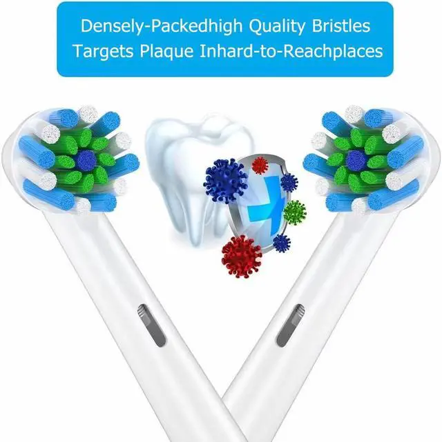 Alt view image 5 of 7 - Replacement Brush Heads Fit for Braun Oral b, Compatible with Oral-B Pro 1000/2000/3000/5000/6000 Smart and Genius Electric Toothbrush, 12 Pcs (White)