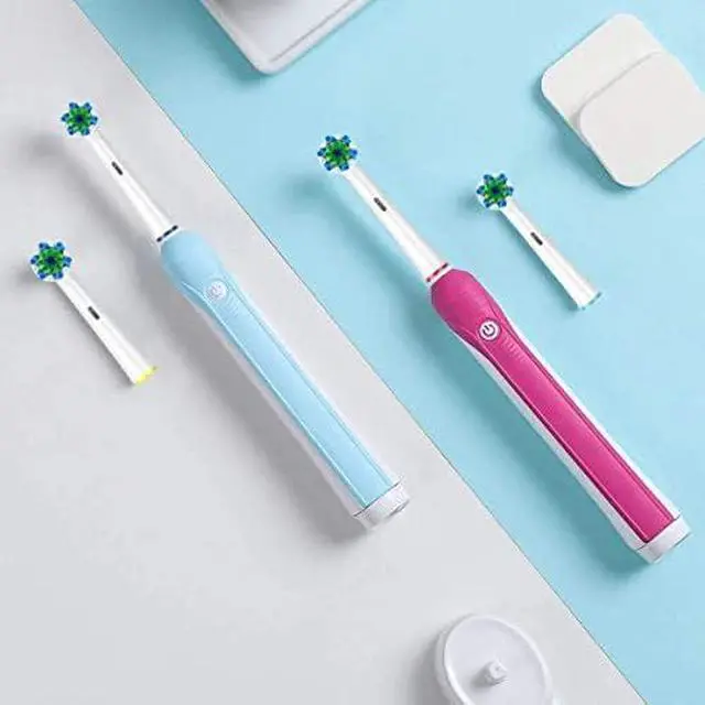 Alt view image 6 of 7 - Replacement Brush Heads Fit for Braun Oral b, Compatible with Oral-B Pro 1000/2000/3000/5000/6000 Smart and Genius Electric Toothbrush, 12 Pcs (White)