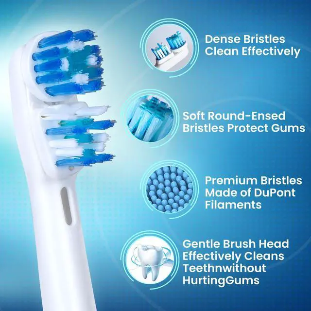 Alt view image 4 of 6 - Replacement Brush Heads Compatible with Oral B- Double Clean Design, Double Clean Brush Heads, Compatible with Braun Oral-B Dual Clean Electric Toothbrush (16-Pack)