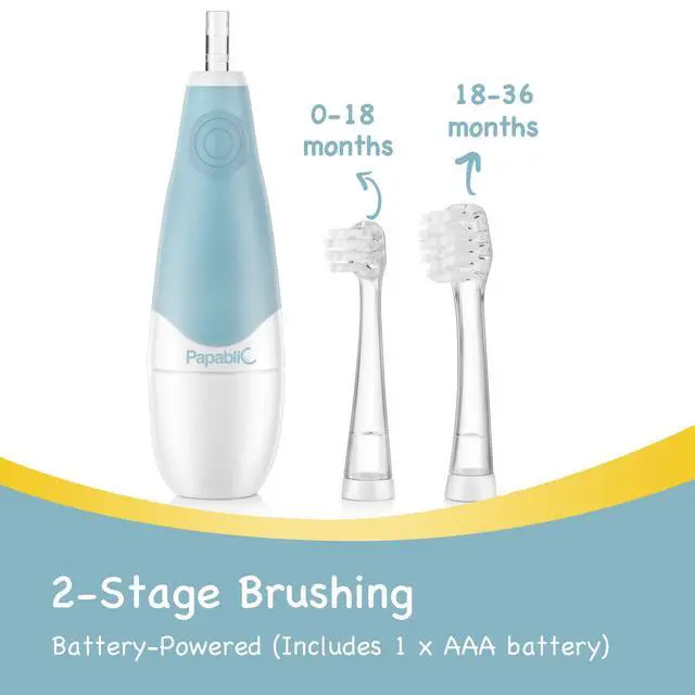 Alt view image 6 of 7 - BabyHandy 2-Stage Baby Sonic Electric Toothbrush for Babies and Toddlers Ages 0-3 Years