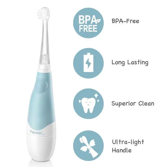 Alt view image 7 of 7 - BabyHandy 2-Stage Baby Sonic Electric Toothbrush for Babies and Toddlers Ages 0-3 Years