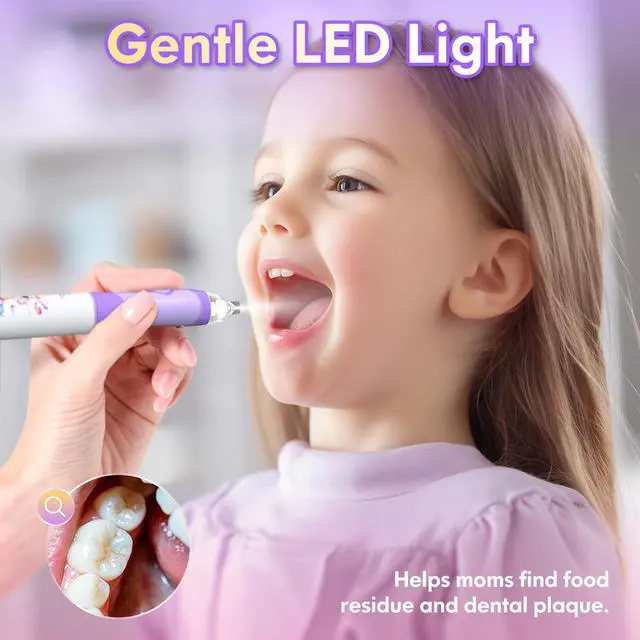 Alt view image 3 of 6 - Kids Electric Toothbrush with Timer Toddler Toothbrush Age 2-4-8-12 Girls Electric Toothbrush Rainbow LED Light Up Vibrating Toothbrush Battery Operated Childrens Sonic Tooth Brush (Rabbit Purple)