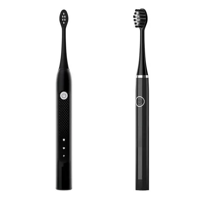 Alt view image 2 of 6 - Replacement Toothbrush Heads Compatible with Gleem Electric Toothbrush, W Shape Design Planted with Nylon Bristle Black 10 Pack (Black)