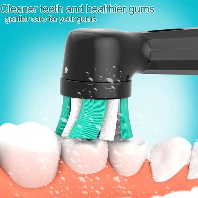 Alt view image 3 of 7 - Replacement Heads Compatible with Oral B iO Electric Toothbrush, Soft Toothbrush Heads Fit for Oral-B iO 2/3/4/5/6/7/8/9/10 Series with Covers, White+Black 8pcs