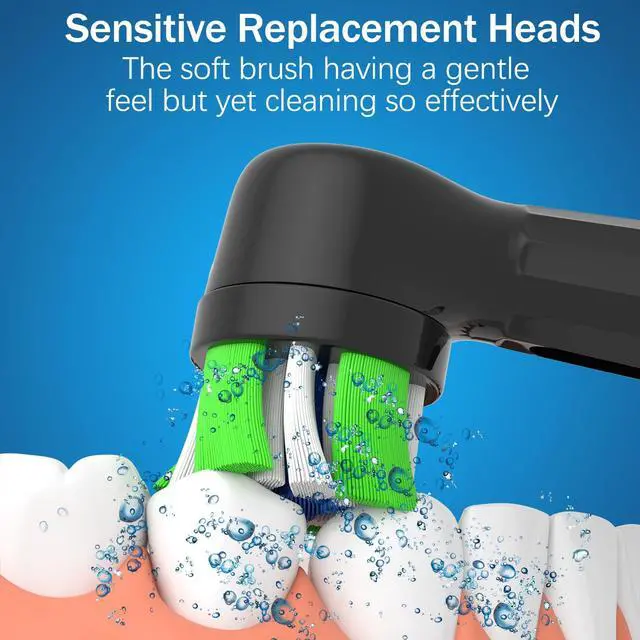 Alt view image 2 of 7 - 8 Pack iO Replacement Heads Compatible with Oral B iO Electric Toothbrush, Toothbrush Head for Oral b iO 2 3 4 5 6 7 8 9 10, (4 Black 4 White)