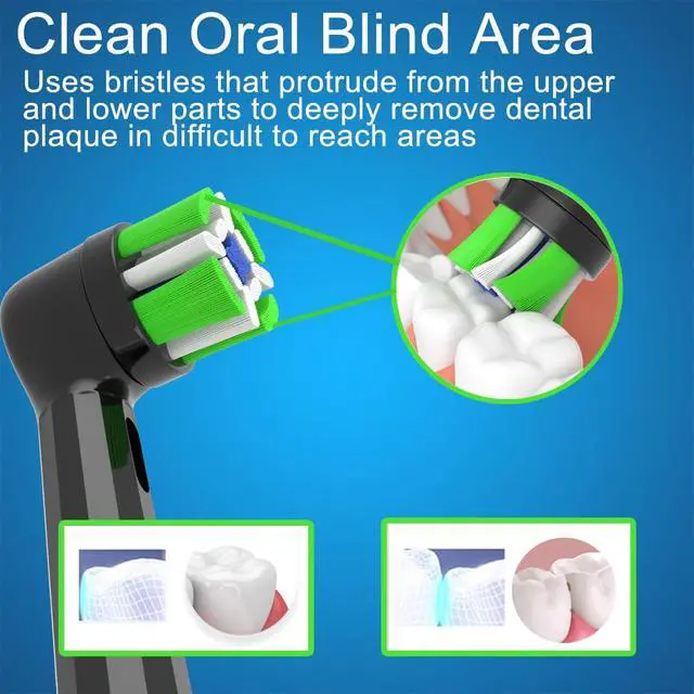 Alt view image 3 of 7 - 8 Pack iO Replacement Heads Compatible with Oral B iO Electric Toothbrush, Toothbrush Head for Oral b iO 2 3 4 5 6 7 8 9 10, (4 Black 4 White)