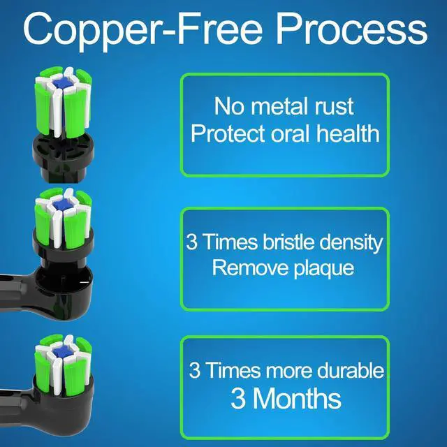 Alt view image 5 of 7 - 8 Pack iO Replacement Heads Compatible with Oral B iO Electric Toothbrush, Toothbrush Head for Oral b iO 2 3 4 5 6 7 8 9 10, (4 Black 4 White)