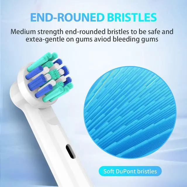 Alt view image 3 of 7 - Replacement Toothbrush Heads Compatible with Oral-B Electric Toothbrush, 16 Pack Individually Sealed Electric Toothbrush Refills for Pro 1000/3000/5000/7000/8000/9600