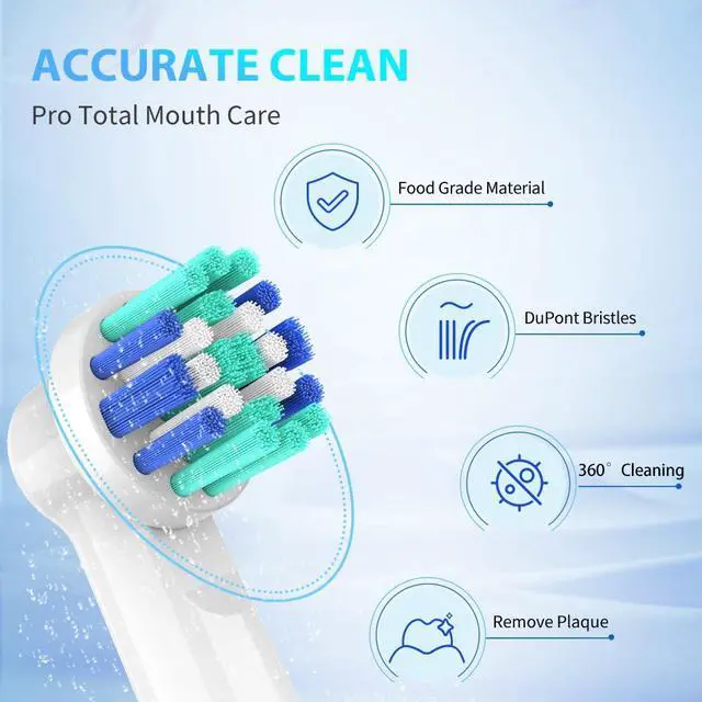 Alt view image 5 of 7 - Replacement Toothbrush Heads Compatible with Oral-B Electric Toothbrush, 16 Pack Individually Sealed Electric Toothbrush Refills for Pro 1000/3000/5000/7000/8000/9600