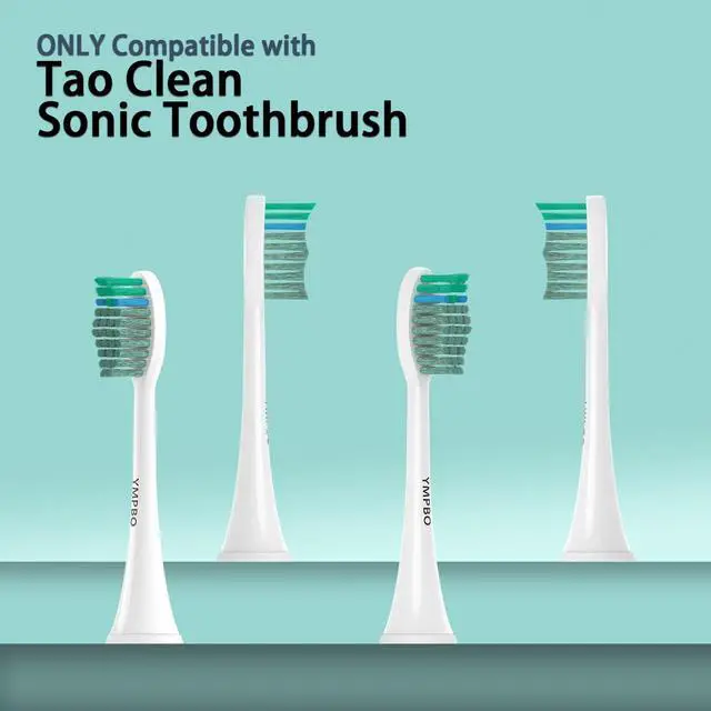 Alt view image 2 of 7 - 10 Pack Toothbrush Replacement Heads Compatible with TAO Clean Sonic Toothbrush Adults, Tooth Brush Head Toothbrush Heads Refill, Medium Bristles, Whitening