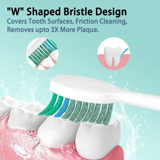 Alt view image 3 of 7 - 10 Pack Toothbrush Replacement Heads Compatible with TAO Clean Sonic Toothbrush Adults, Tooth Brush Head Toothbrush Heads Refill, Medium Bristles, Whitening