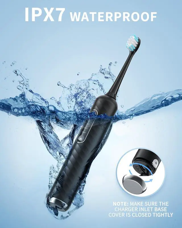 Alt view image 5 of 7 - Electric Toothbrush with Water Flosser - 2 in 1 Teeth Cleaning Kit, Electric Toothbrush and flosser Combo, Toothbrush with 3 Cleaning Modes, Portable Water flosser Design for Home & Travel (Black)