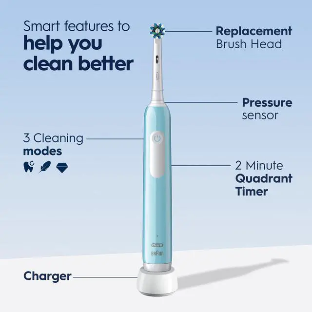Alt view image 4 of 7 - Pro 1000 CrossAction Electric Toothbrush, Green