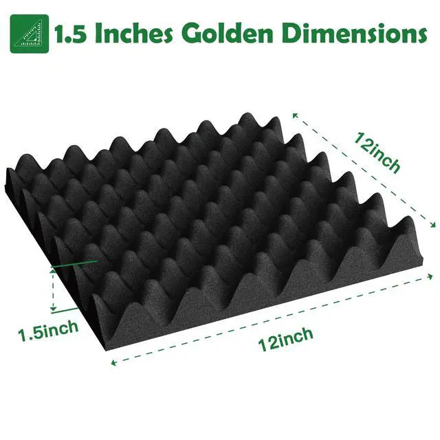 Alt view image 7 of 7 - 6 Pack 1.5"X12"X12" Acoustic Foam, Sound Proof Egg Crate Foam(Most Soundproofing Design), Upgraded Acoustic Panels, Fire-Retardent Sound Proof Foam Panels for Walls, Doors, Sound Foam Made by