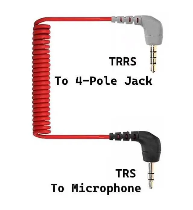 Alt view image 3 of 5 - 3.5mm TRS to TRRS Microphone Patch Cable Mic Cord Compatible with iPhone, Smartphone, Tablets for Rode SC7, VideoMic, VideoMicro Go, BOYA & Other External Mic (Please Read Details/Instruction Below)