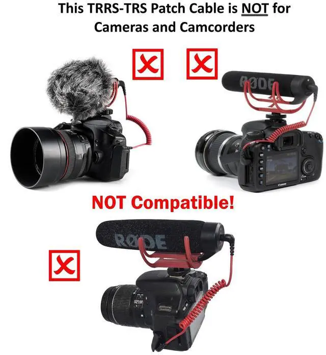 Alt view image 4 of 5 - 3.5mm TRS to TRRS Microphone Patch Cable Mic Cord Compatible with iPhone, Smartphone, Tablets for Rode SC7, VideoMic, VideoMicro Go, BOYA & Other External Mic (Please Read Details/Instruction Below)