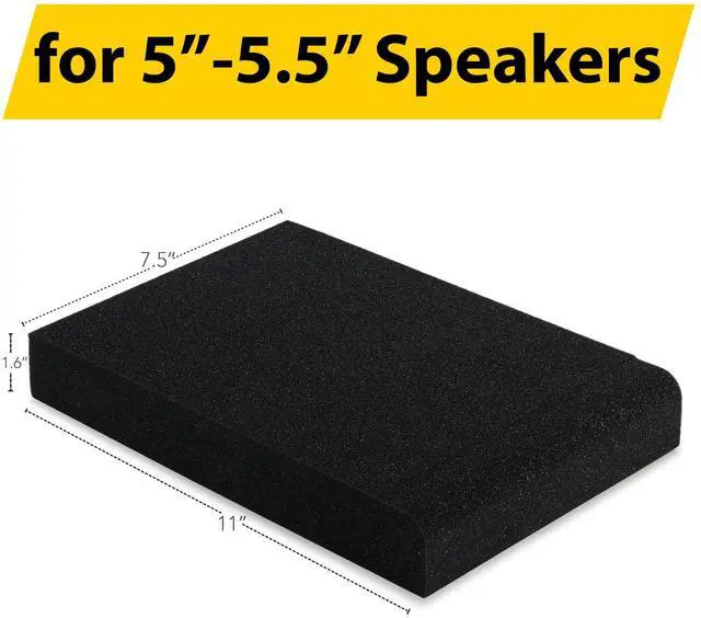 Alt view image 2 of 7 - - Studio Monitor Isolation Pads for 5 Inch Monitors, Pair of Two High Density Acoustic Foam which Fits Most Speaker Stands | SMPad 5