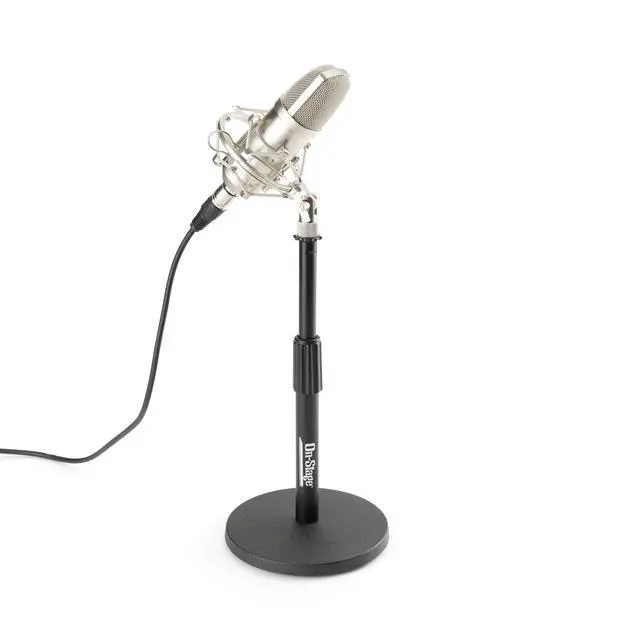 Alt view image 4 of 7 - DS7200B Adjustable Desktop Mic Stand (for Recording, Streaming, Podcasting, Bass, Drums&Amps, Adjustable Height, Round Weighted Base, 5/8-27 Threading, Metal, Black)