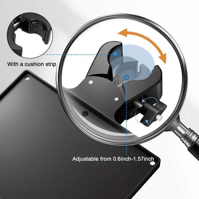 Alt view image 2 of 7 - Microphone Stand Tray with Crab Clamp, 10.6" x 7.8" Large Tray Shelf Attachment Clamp on Studio Music Floor Stands for Storage