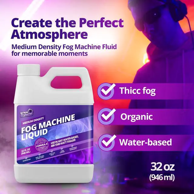 Alt view image 2 of 7 - Fog Machine Liquid - 32oz Smoke Machine Fog Juice for Halloween Party, Medium Density, Long-Lasting, Low-Lying, High Output, Water-Based.