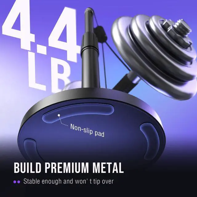 Alt view image 3 of 7 - Desktop Microphone Stand, Heavy-Duty Metal Adjustable Table Mic Stand with 5/8" Male to 3/8" Female Screw Adapter, 4 Non-Slip Pads Compatible with Microphones for Recording, Streaming-BS1