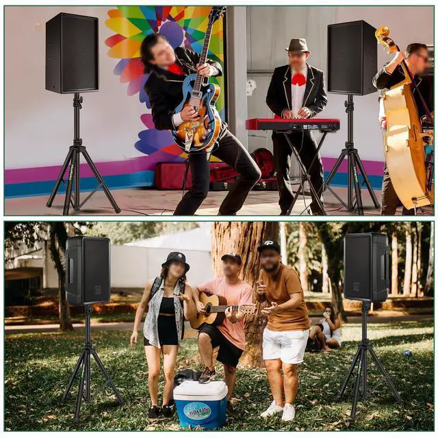 Alt view image 7 of 7 - Pair of Speaker Tripod Stands Height Adjustable from 43.7'' to 70.8'' PA DJ Party Tripod Speaker Stand 35mm Compatible Insert