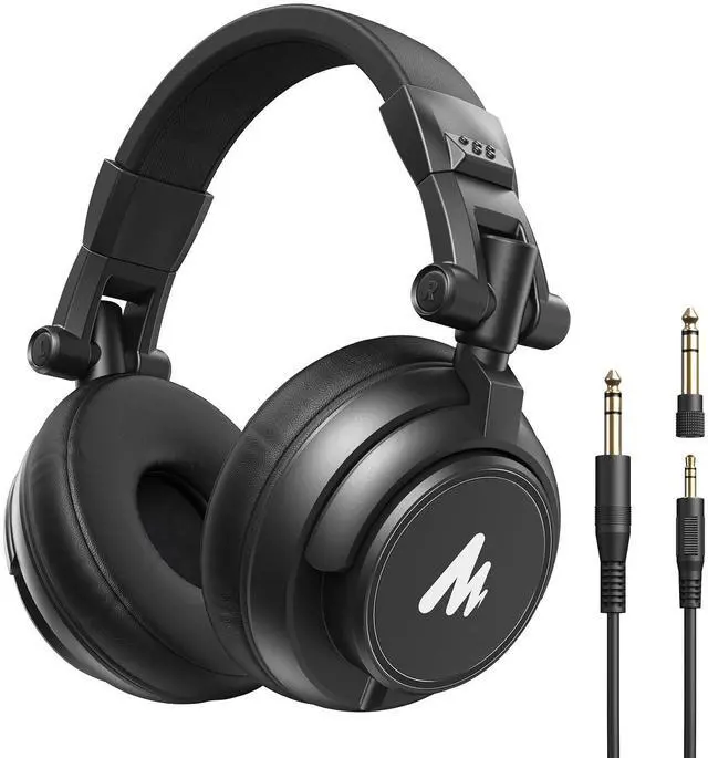 Main image of MH601 Professional Studio Monitor Headphones, Wired Closed Back Over Ear DJ Headset with 50mm Drivers and 1/4 inch to 3.5mm Jack for Guitar Amp Recording Mixing Piano Music Podcast Streaming