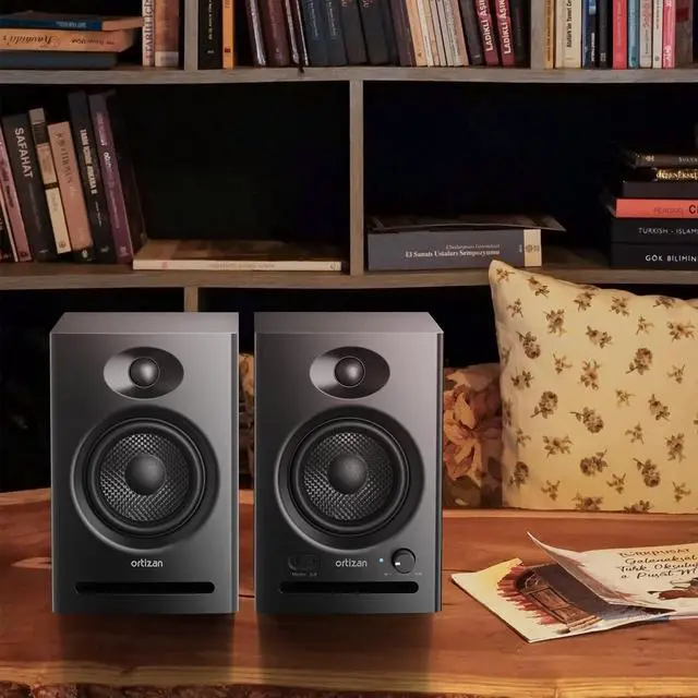 Alt view image 5 of 7 - C7 Dual-Mode 2.0 Studio Monitors, Active Monitor Speakers for Near Field Music Production, Bluetooth 5.3 Wireless Computer PC Monitor Gaming Bookshelf Speakers(Pair, Black)