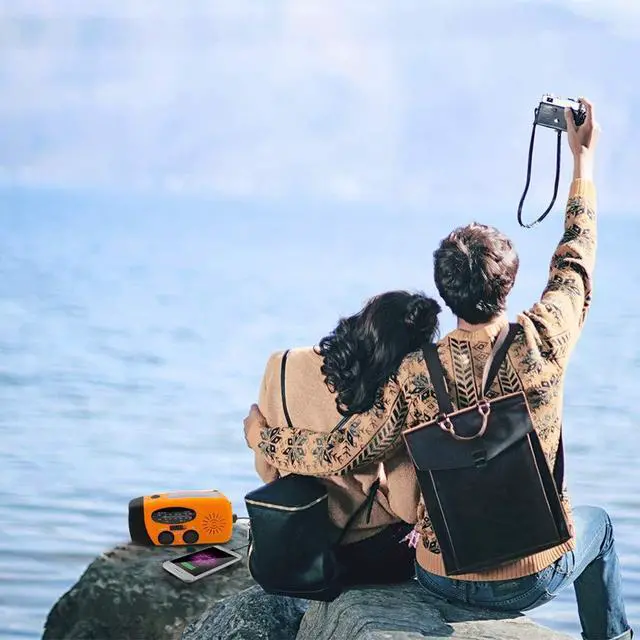 Alt view image 6 of 7 - 2000mAh Emergency Weather Radio, AM FM NOAA WB Hand Crank Solar Radio with LED Flashlight & SOS Alarm, Portable Rechargeable Survival Radio for Hurricane Earthquake Home Outdoor Emergency