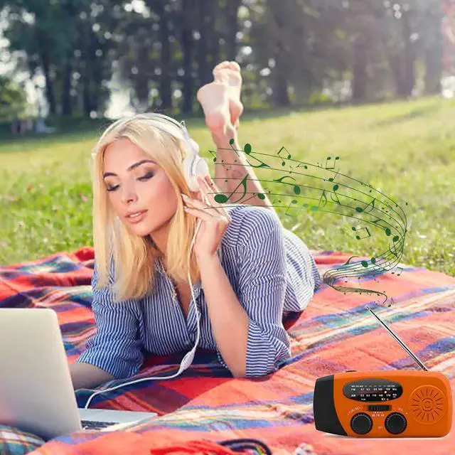 Alt view image 7 of 7 - 2000mAh Emergency Weather Radio, AM FM NOAA WB Hand Crank Solar Radio with LED Flashlight & SOS Alarm, Portable Rechargeable Survival Radio for Hurricane Earthquake Home Outdoor Emergency