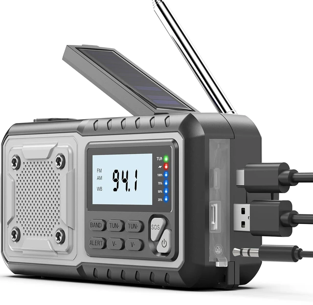 Main image of Emergency Weather Radio 5000mAh with Solar Hand Crank, Men Dad Husband Cool Gadgets, NOAA AM FM Portable Battery Power Weather Alert Radios with Flashlight, Perfet Gifts for Home Outdoor Office