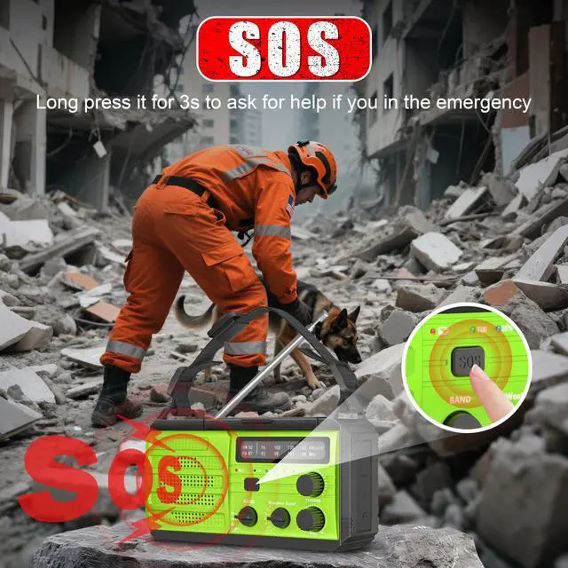 Alt view image 4 of 7 - Emergency Radio 22200mWh Solar Hand Crank Emergency Radio: AM/FM/NOAA Weather Radio with Phone Charger, Flashlight & Reading Lamp, Headphone Jack, SOS Alarm for Home Survival Hurricane