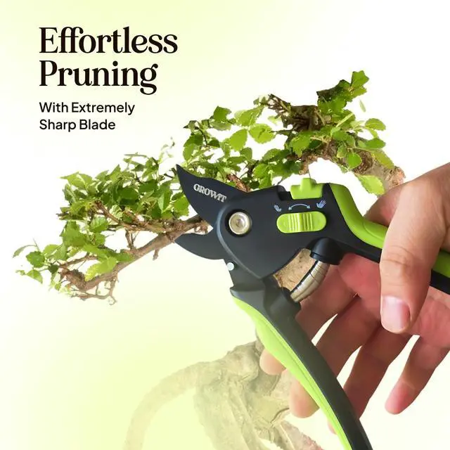 Alt view image 3 of 7 - Ultra Sharp Pruning Shears Hedge Clipper Cuts 3X Easier, Dual-Size Opening, Weak Hand Arthritis Clippers, Rust-Resistant Pruner, Effortlessly Cuts