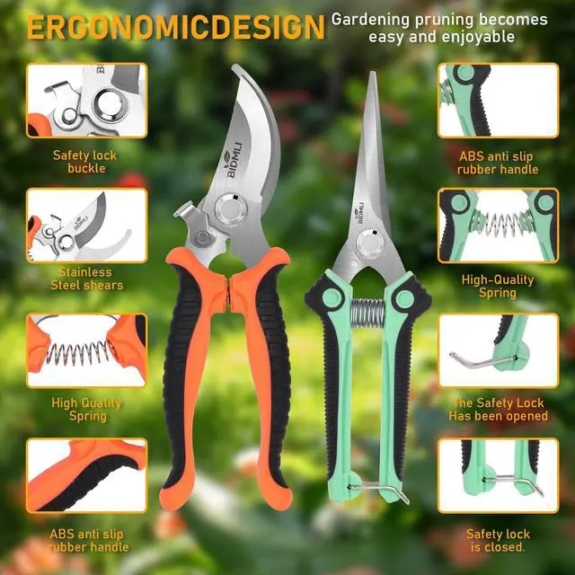 Alt view image 4 of 6 - 4-Pack Multifunctional Garden Scissors Set-Stainless Steel Pruning &Floral Shears with One-Piece Handle Blades for Tree Pruning, Flower Trimming, and Fruit Picking Tasks at Home&Garden Tool.