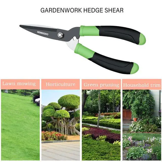 Alt view image 4 of 7 - Hedge Shears Clippers for Trimmer,Garden Clippers Handheld,Boxwood,Shrubs, Bush Cutters Trimmer with Teflon Coating High Carbon Steel Blades,16"Gardening Shears with Comfort Grip Handles